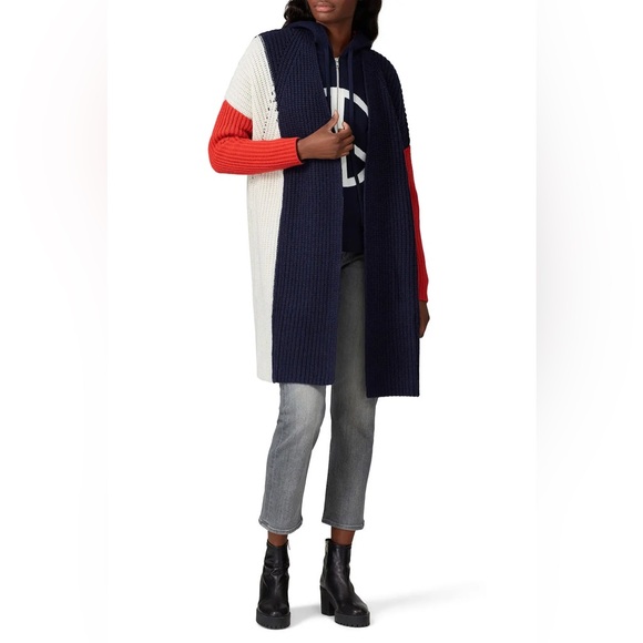 Victor Alfaro Collective  Colorblock Long Cardigan - Picture 1 of 8